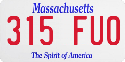 MA license plate 315FU0