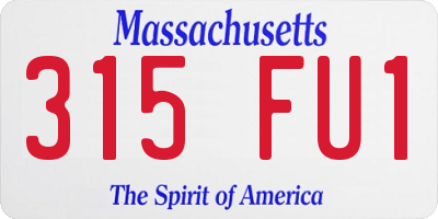 MA license plate 315FU1