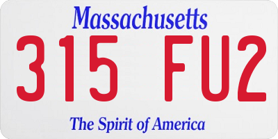 MA license plate 315FU2
