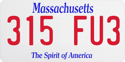 MA license plate 315FU3