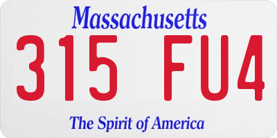 MA license plate 315FU4