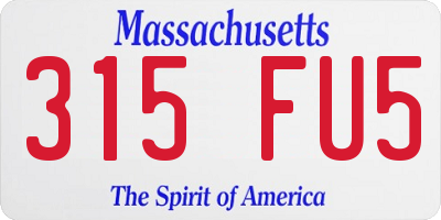 MA license plate 315FU5