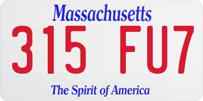 MA license plate 315FU7
