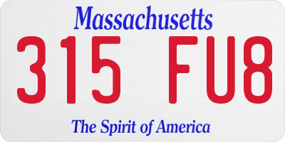 MA license plate 315FU8
