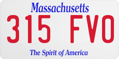 MA license plate 315FV0