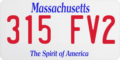 MA license plate 315FV2