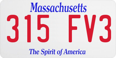 MA license plate 315FV3