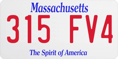 MA license plate 315FV4
