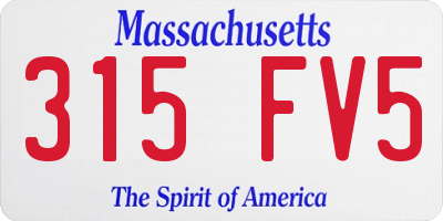 MA license plate 315FV5