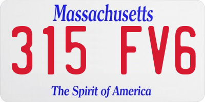 MA license plate 315FV6