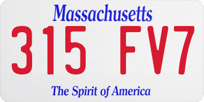 MA license plate 315FV7