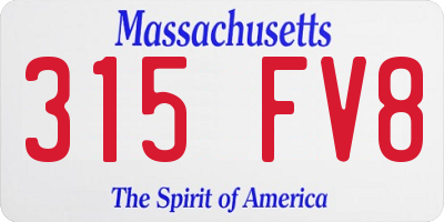 MA license plate 315FV8