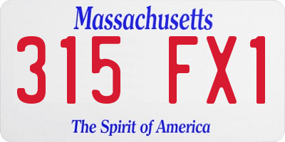 MA license plate 315FX1