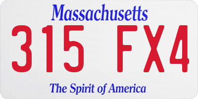 MA license plate 315FX4
