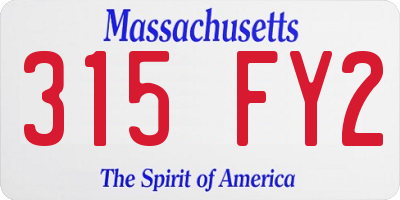 MA license plate 315FY2