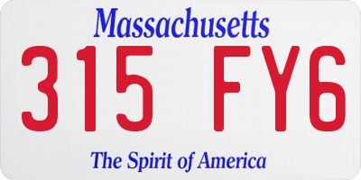 MA license plate 315FY6