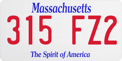 MA license plate 315FZ2