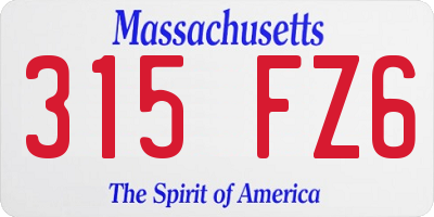 MA license plate 315FZ6
