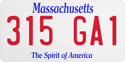 MA license plate 315GA1