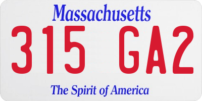 MA license plate 315GA2