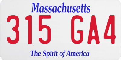 MA license plate 315GA4