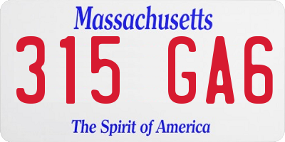 MA license plate 315GA6