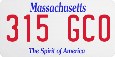MA license plate 315GC0