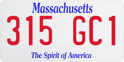 MA license plate 315GC1