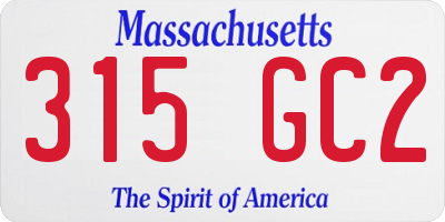 MA license plate 315GC2