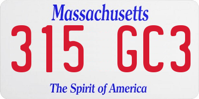 MA license plate 315GC3
