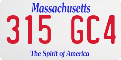 MA license plate 315GC4