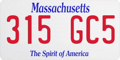 MA license plate 315GC5