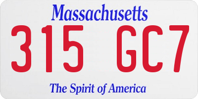 MA license plate 315GC7