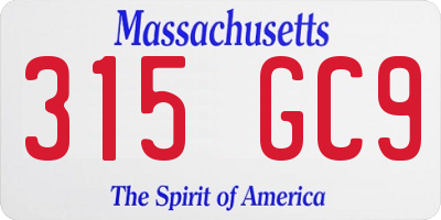 MA license plate 315GC9