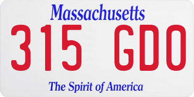 MA license plate 315GD0