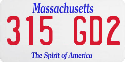 MA license plate 315GD2