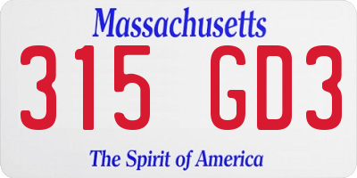 MA license plate 315GD3