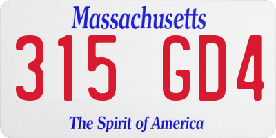 MA license plate 315GD4