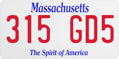 MA license plate 315GD5