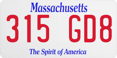 MA license plate 315GD8