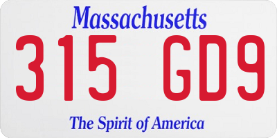 MA license plate 315GD9
