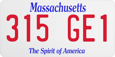 MA license plate 315GE1