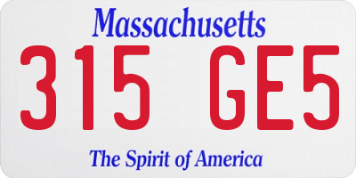 MA license plate 315GE5