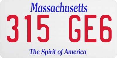 MA license plate 315GE6