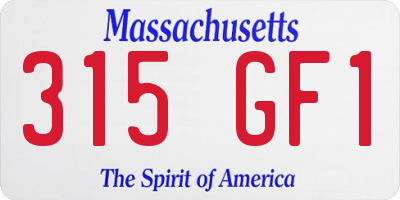 MA license plate 315GF1