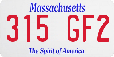 MA license plate 315GF2