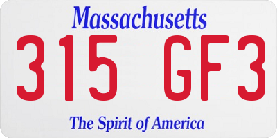 MA license plate 315GF3