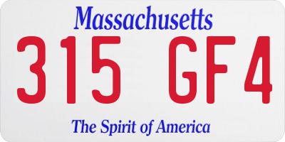 MA license plate 315GF4