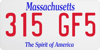 MA license plate 315GF5