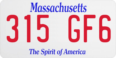 MA license plate 315GF6